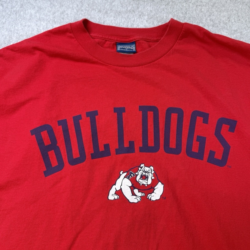 Vintage Fresno State Bulldogs T-Shirt XL Red Champs Sports NCAA Licensed‎